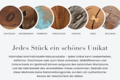 Massives TV-Board ART DECO 170cm cream finish beige Mangoholz abgerundet