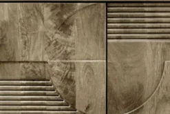 Massives TV-Board ART DECO 200cm grau Mangoholz Lowboard 3D-Front
