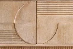 Massives TV-Board ART DECO 200cm weiß gekälkt Mangoholz 3D-Front handmade Lowboard