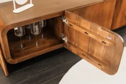 Massives TV-Board BRASIL 160cm braun Mangoholz drei Fächer Lowboard