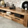 Massives TV-Board IRON CRAFT 170cm Mangoholz Lowboard 3 Schubladen