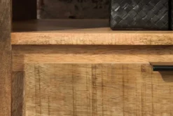 Massives TV-Board IRON CRAFT 130cm Mangoholz Lowboard 2 Schubladen