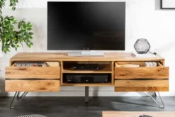 Massives TV-Board LIVING EDGE 160cm Wildeiche geölt Baumkanten Lowboard