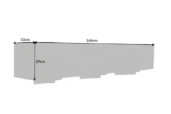Massives TV-Board SCORPION 160cm schwarz Mangoholz hängend Lowboard