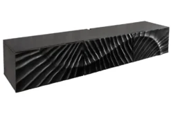 Massives TV-Board SCORPION 160cm schwarz Mangoholz hängend Lowboard