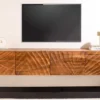 Massives TV-Board SCORPION 200cm braun Mangoholz hängend Lowboard