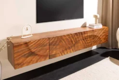 Massives TV-Board SCORPION 200cm braun Mangoholz hängend Lowboard