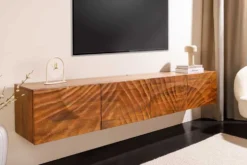 Massives TV-Board SCORPION 200cm braun Mangoholz hängend Lowboard