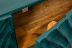Massives TV-Board SCORPION 160cm türkis Mangoholz hängend Lowboard