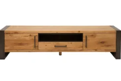 Massives TV-Board THOR 200cm Wild Eiche geölt Lowboard im Industrial Design