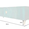 Massives TV-Lowboard GOLDEN SUNSET 180cm türkis 3D-Schnitzereien gold Mangoholz Metall