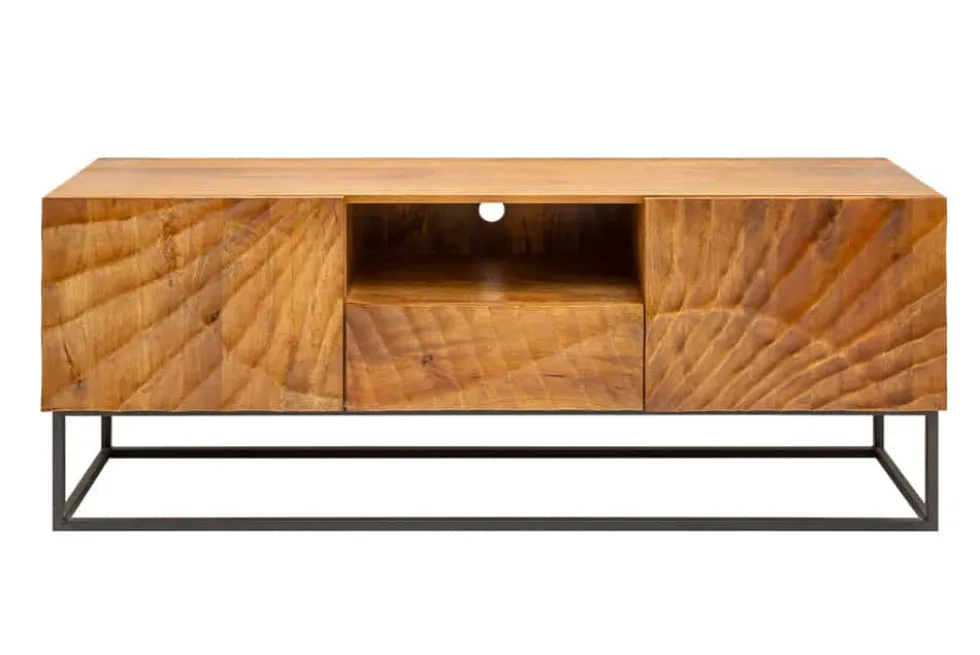 Massives TV-Lowboard SCORPION 160cm Mangoholz aufwendige 3D Schnitzereien