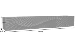 Massives TV-Lowboard SCORPION 200cm schwarz hängend Mangoholz 3D-Design