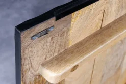 Massives TV-Lowboard SCORPION 200cm schwarz hängend Mangoholz 3D-Design