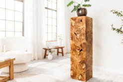 Massive Säule TRIBAL 110cm braun natur Teakholz handmade Dekoration