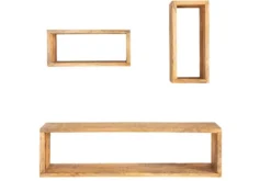 Massives Wandregal 3er Set HEMINGWAY 94cm aus Mangoholz