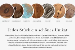 Massives Wandregal HERITAGE 75cm natur Pinienholz gold Metall