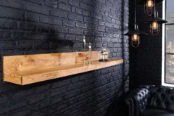 Massives Wandregal MAKASSAR 140cm natur Mangoholz handmade