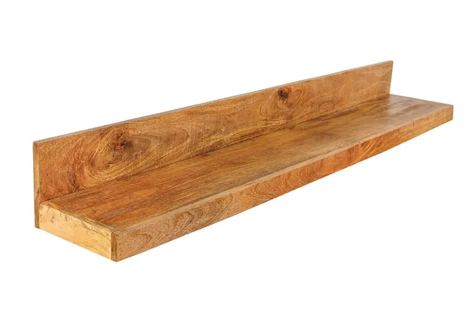 Massives Wandregal MAKASSAR 140cm natur Mangoholz handmade