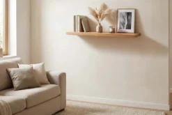 Massives Wandregal PURE 60cm Mango natur cream finish Mangoholz Steckregal