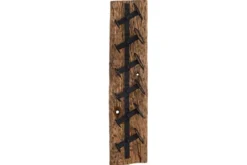 Massives Wand Weinregal BARRACUDA 100cm natur Teakholz Flaschenhalter