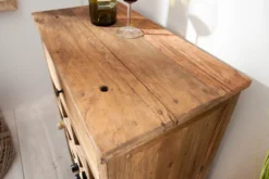 Massives Weinregal HEMINGWAY 56cm recyceltes Massivholz Weinschrank für 16 Flaschen