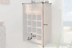 Massives Weinregal HEMINGWAY 56cm recyceltes Massivholz Weinschrank für 16 Flaschen