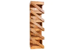 Massives Weinregal MAKASSAR 80cm recyceltes Teakholz für 5 Flaschen Wandregal