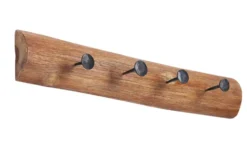 Massive Wandgarderobe HEMINGWAY 50cm natur aus recyceltem Teakholz