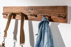 Massive Wandgarderobe HEMINGWAY XL 90cm natur recyceltes Massivholz