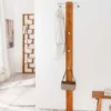 Massive Wandgarderobe JAVA 185cm recyceltes Teakholz mit drei Kleiderhaken