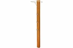 Massive Wandgarderobe JAVA 185cm recyceltes Teakholz mit drei Kleiderhaken