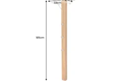 Massive Wandgarderobe JAVA 185cm recyceltes Teakholz mit drei Kleiderhaken