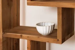 Massivholz Bücherregal JAVA 200cm natur Teakholz Standregal Raumtrenner recycelt