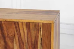 Massivholz Beistelltisch CUBUS 45cm braun Sheesham stone finish Regal Nachttisch