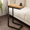 Massivholz Beistelltisch GASTON 65cm natur Mangoholz Metall schwarz handmade