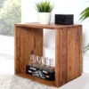 Massivholz Beistelltisch MAKASSAR 45cm braun Sheesham stone finish Regal handmade