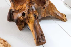 Massivholz Beistelltisch ROOT 40cm natur Teak aus Wurzelholz im Stelzen-Design