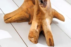 Massivholz Beistelltisch ROOT 70cm natur Teak aus Wurzelholz im Stelzen-Design
