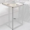 Massivholz Beistelltisch SCANDINAVIA 45cm natur Wildeiche Metall schwarz Laptoptisch