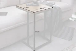 Massivholz Beistelltisch SCANDINAVIA 45cm natur Wildeiche Metall schwarz Laptoptisch