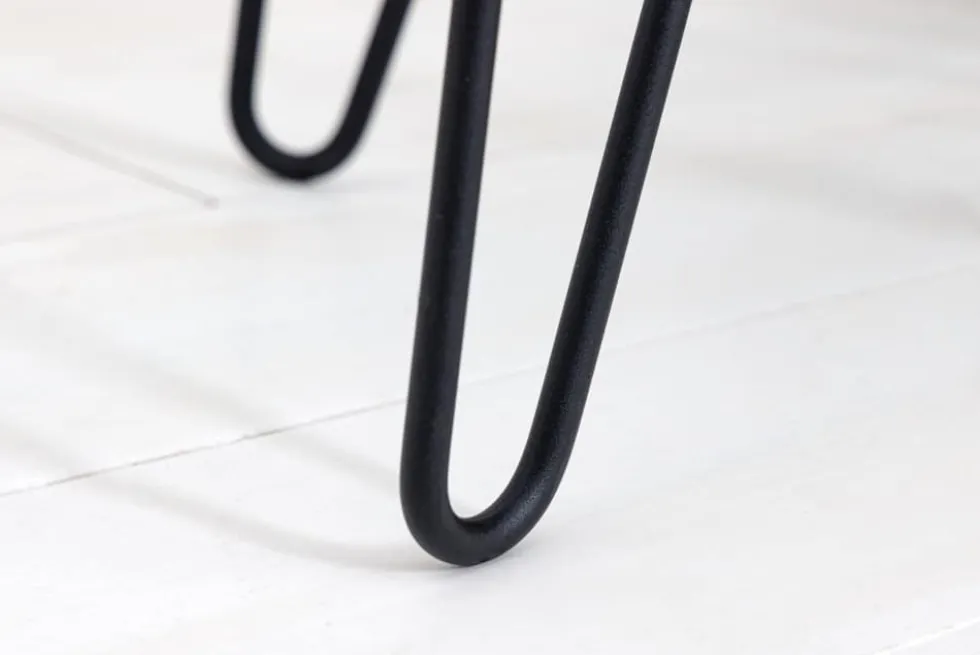 Massivholz Beistelltisch SCORPION 55cm Akazie Nachttisch mit Ablage Hairpin Legs Metall