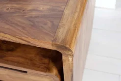 Massivholz Bürotisch CUBUS 120cm braun Sheeshamholz stone finish Schreibtisch