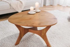 Massivholz Couchtisch ARCHITECTURE 70cm natur honey finish Akazie dreieckig