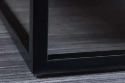 Massivholz Couchtisch GIANT 60cm braun Sheesham stone finish Metall schwarz Ablage
