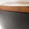 Massivholz Couchtisch JAKARTA 70cm grau rund aus recycelten Fischerbooten
