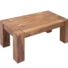 Massivholz Couchtisch MAKASSAR 100cm braun Sheesham stone finish einzigartige Maserung