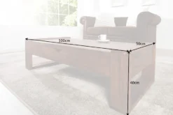 Massivholz Couchtisch MARKANT 100cm braun Sheesham stone finish Schublade Stauraum