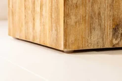Massivholz Dekosäule COLUMNA 50cm Akazie teak-grau gekälkt Beistelltisch