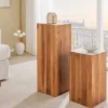 Massivholz Dekosäule COLUMNA 50cm braun Akazie Beistelltisch